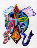Drawings - Christ Tattoo - Colored Pencil
